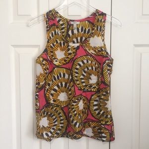 J. Crew | Bright Abstract Floral Sleeveless Top